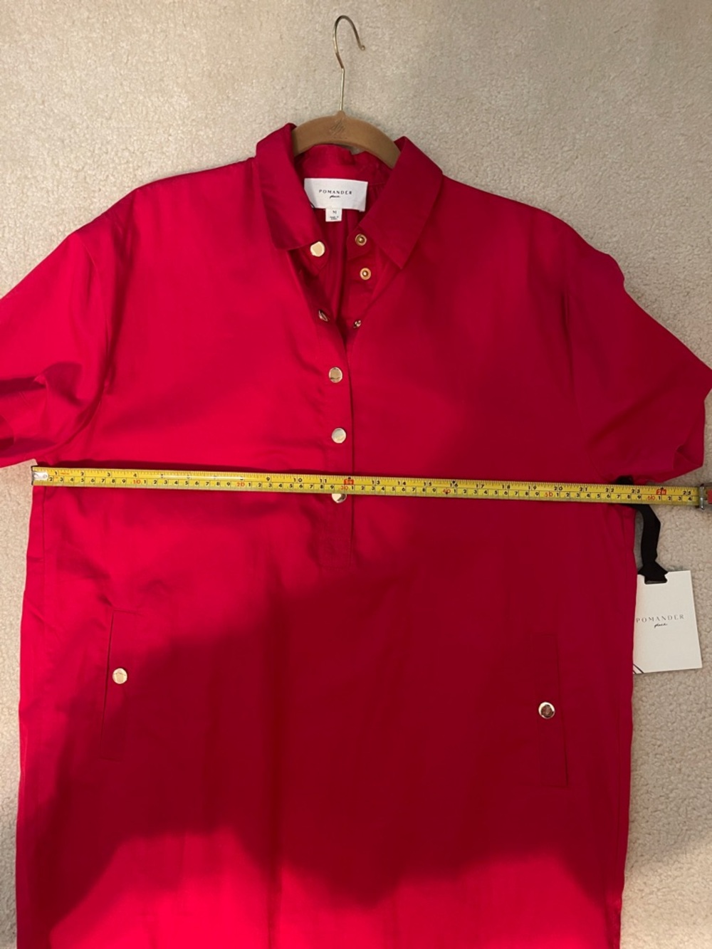 NWT Tuckernuck Pomander Place Red Short-Sleeve Button Polo Dress M - Picture 5 of 5